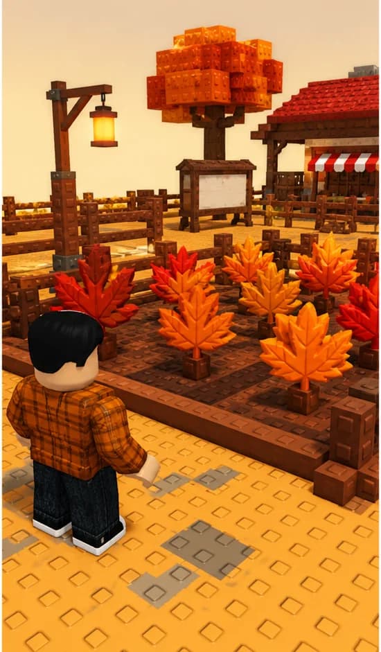 Mid-progress Fall Harvest garden filled with orange and red plants